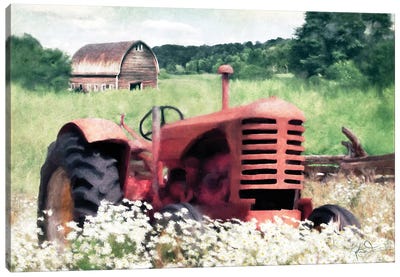 Summer Tractor Canvas Art Print - Tractors