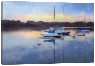 Sunrise Marina Canvas Art Print - Katrina Jones