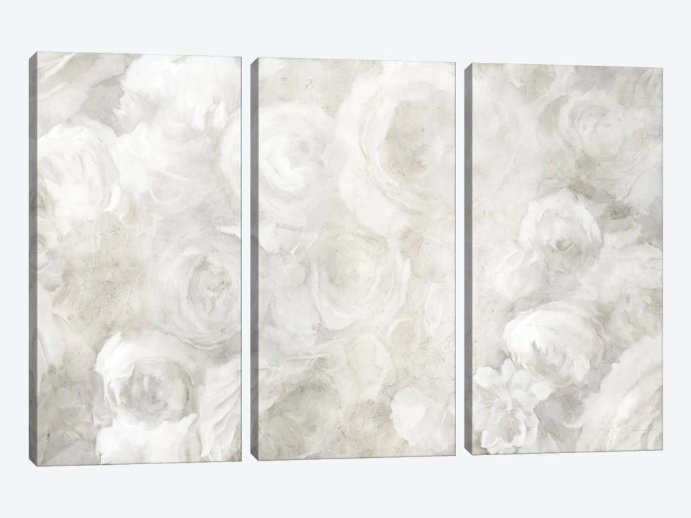 White Floral Field View by Katrina Jones 3-piece Canvas Wall Art