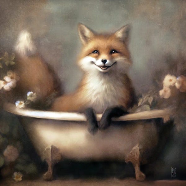 Foxes: Bathing Beauty Fox by Katrina Jones