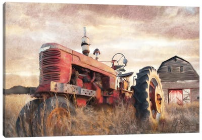 Autumn Tractor Canvas Art Print - Barns