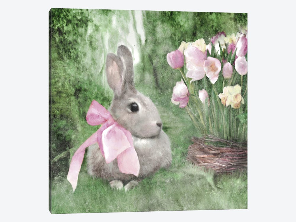 Spring Forest Bunny by Katrina Jones 1-piece Canvas Wall Art