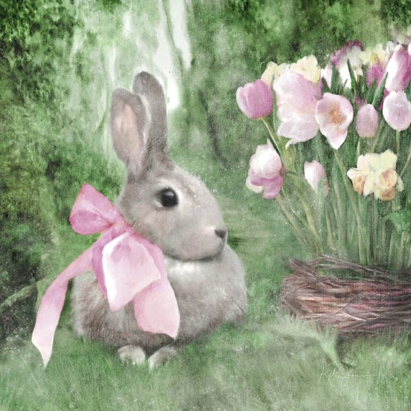 Rabbits: Spring Forest Bunny by Katrina Jones