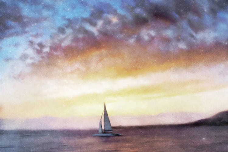 Sailboat Sunset by Katrina Jones wall art