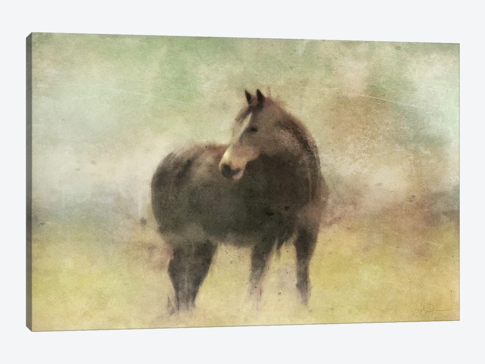 Bay Horse In A Field by Katrina Jones 1-piece Canvas Art Print