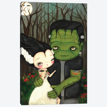 Frankenstein And Bride Canvas Print #KAK16} by Kelly Ann Kost Canvas Artwork