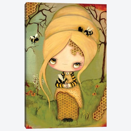Honey Bee Canvas Print #KAK18} by Kelly Ann Kost Canvas Print