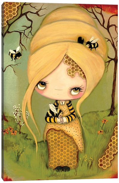 Honey Bee Canvas Art Print - Kelly Ann Kost