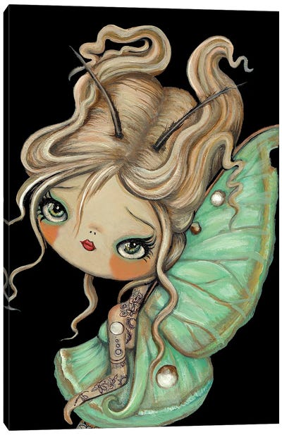 Tattooed Moon Moth Canvas Art Print - Kelly Ann Kost