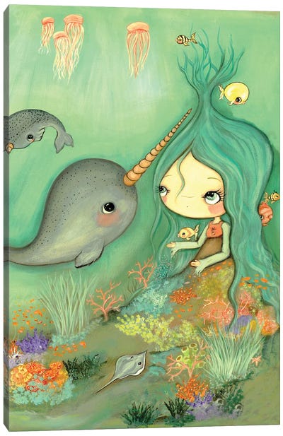 Under The Sea Canvas Art Print - Ray & Stingray Art