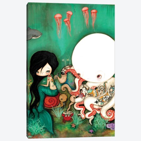 The Octopus Tattooist Canvas Print #KAK37} by Kelly Ann Kost Canvas Wall Art