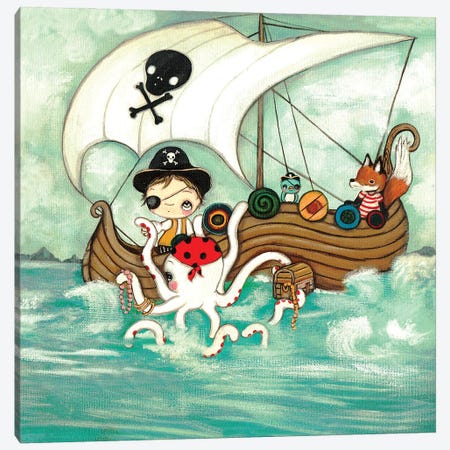 Pirate Canvas Print #KAK41} by Kelly Ann Kost Canvas Art