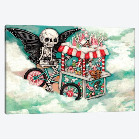 Skeleton Candy Cart Canvas Print #KAK47} by Kelly Ann Kost Canvas Art Print