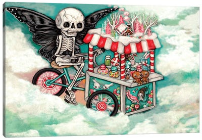 Skeleton Candy Cart Canvas Art Print - Kelly Ann Kost