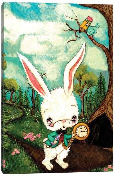 The White Rabbit Canvas Art Print - Alice In Wonderland