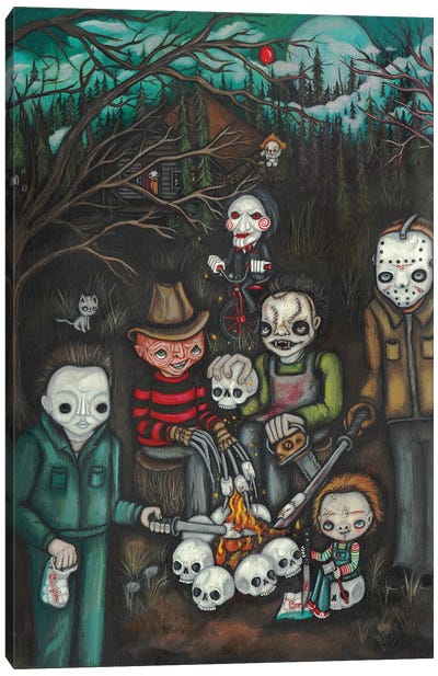 Camping Killers Canvas Art Print - Horror Movie Art