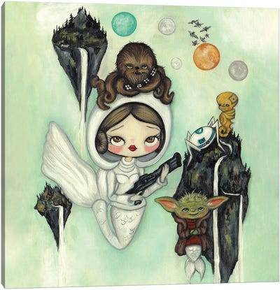 Star Wars Princess Canvas Art Print - Pop Surrealism & Lowbrow Art