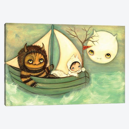 Wild Things Sailboat Canvas Print #KAK70} by Kelly Ann Kost Canvas Art Print