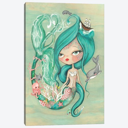 Ocean Mermaid Canvas Print #KAK72} by Kelly Ann Kost Canvas Print