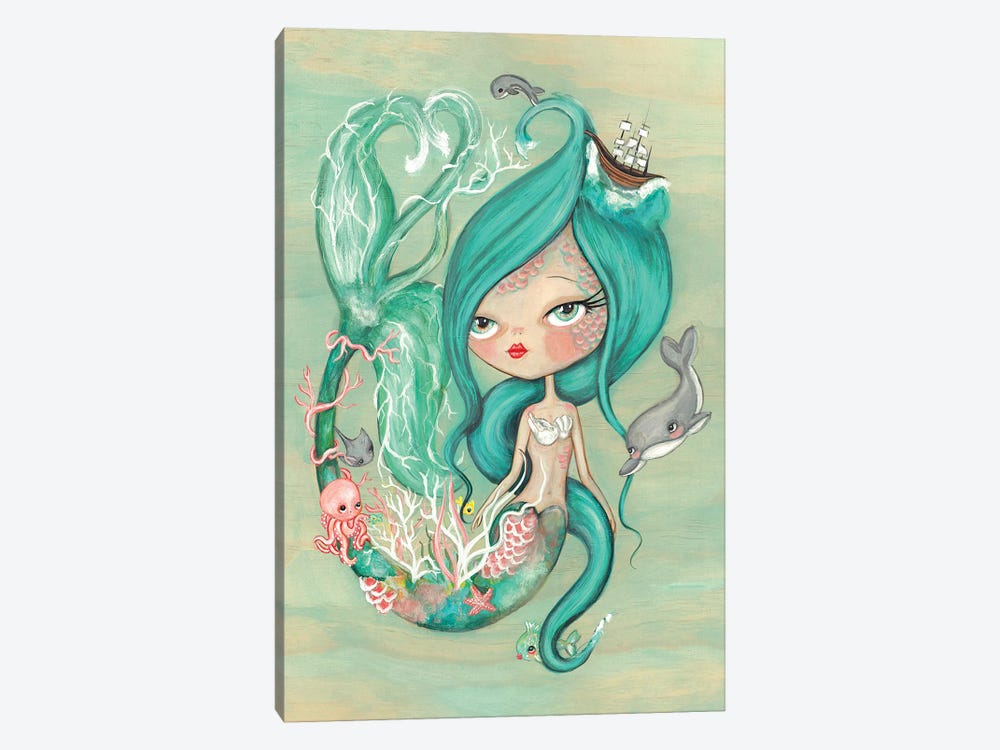 Ocean Mermaid by Kelly Ann Kost 1-piece Canvas Art