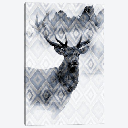 Ikat Deer Canvas Print #KAL1046} by Kimberly Allen Canvas Art Print