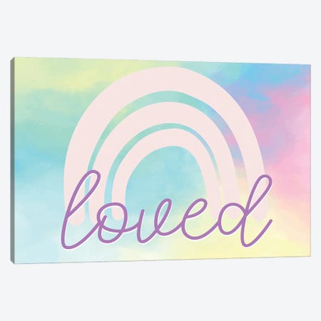 Loved Rainbow Canvas Print #KAL1060} by Kimberly Allen Canvas Art