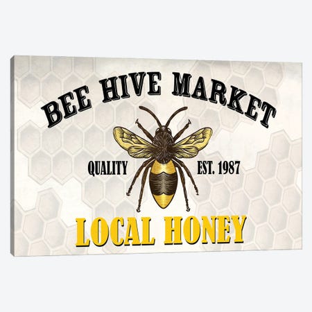Bee Hive Market Canvas Print #KAL1131} by Kimberly Allen Canvas Artwork