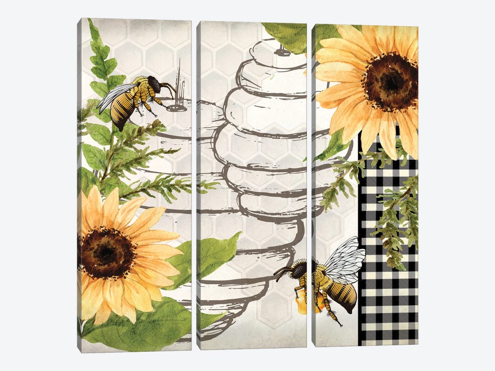 Bee Keep III by Kimberly Allen 3-piece Canvas Artwork