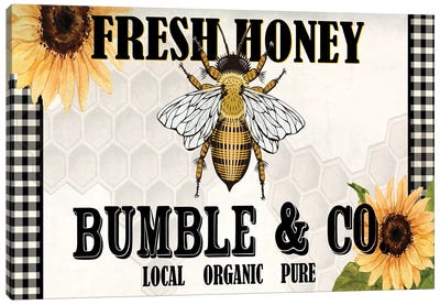 Fresh Honey Canvas Art Print - Bee Art