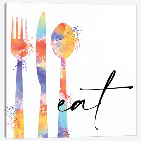 Eat I Canvas Print #KAL1175} by Kimberly Allen Canvas Print