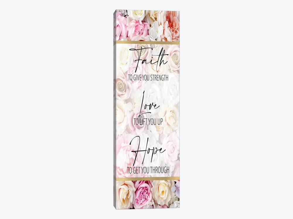 Faith Hope Floral II by Kimberly Allen 1-piece Canvas Art Print