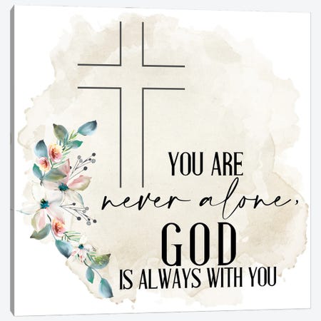 Never Alone He Is With You Canvas Print #KAL1241} by Kimberly Allen Canvas Wall Art