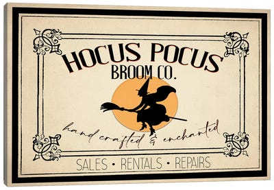 Hocus Pocus Broom CO Canvas Art Print - Witch Art