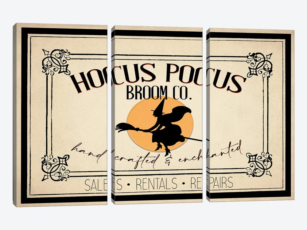 Hocus Pocus Broom CO by Kimberly Allen 3-piece Canvas Artwork