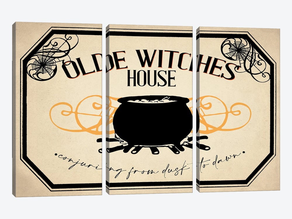 Olde Witches House by Kimberly Allen 3-piece Canvas Print