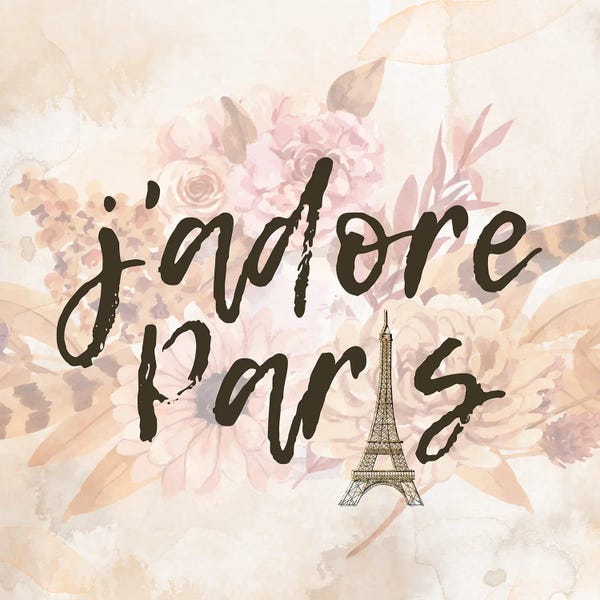 Paris Typography: Paris Fall Blooms II by Kimberly Allen