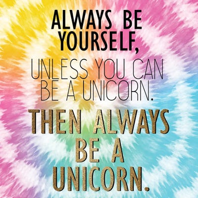 Tie Dye Unicorn II by Kimberly Allen framed canvas print