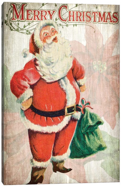 Merry Christmas Santa Canvas Art Print - Santa Claus Art