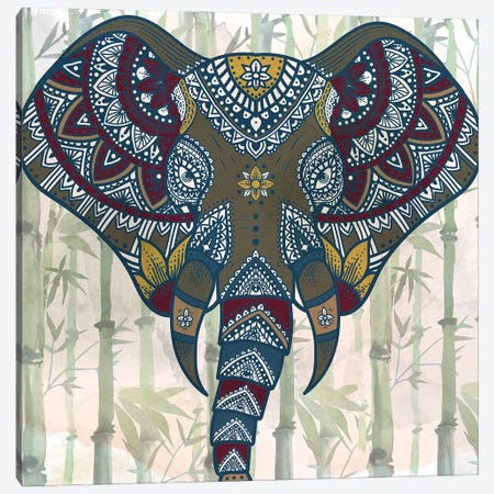 Watercolor Mandala Elephant Canvas Print #KAL1360} by Kimberly Allen Canvas Art Print