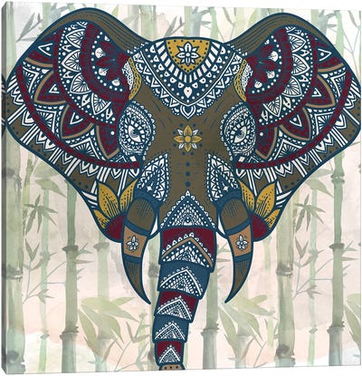 Watercolor Mandala Elephant Canvas Art Print - Bamboo Art