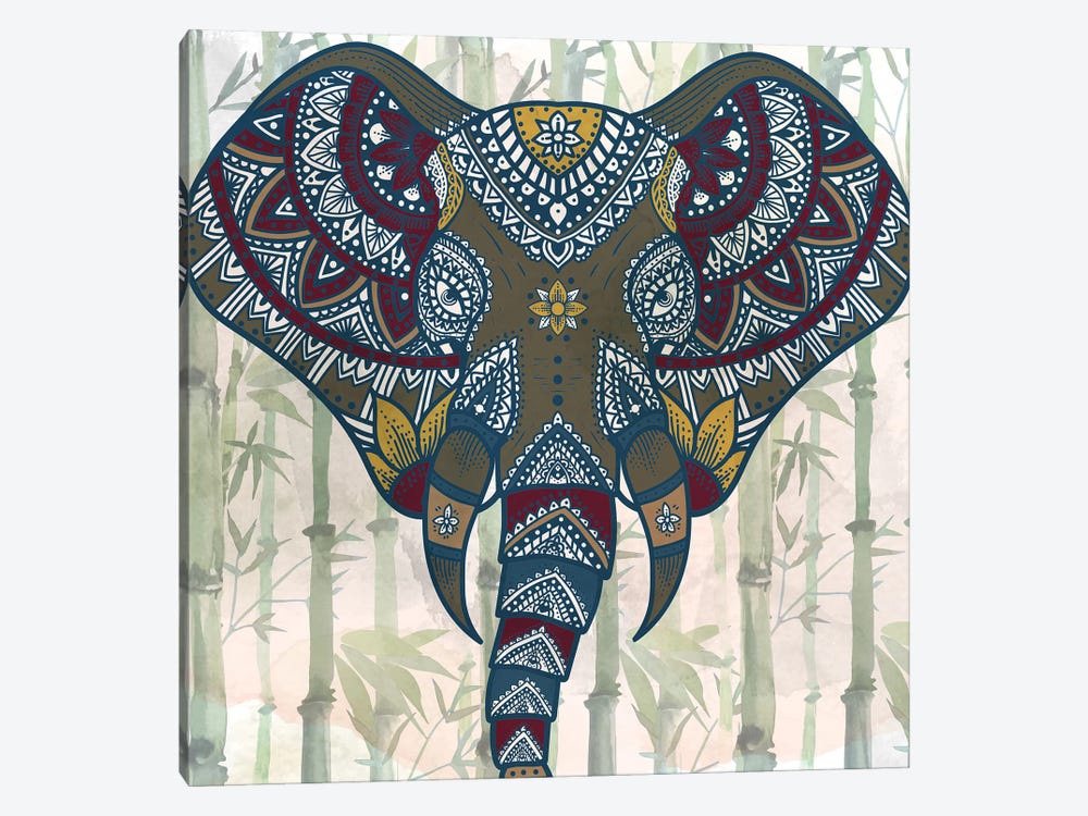 Watercolor Mandala Elephant by Kimberly Allen 1-piece Canvas Art Print