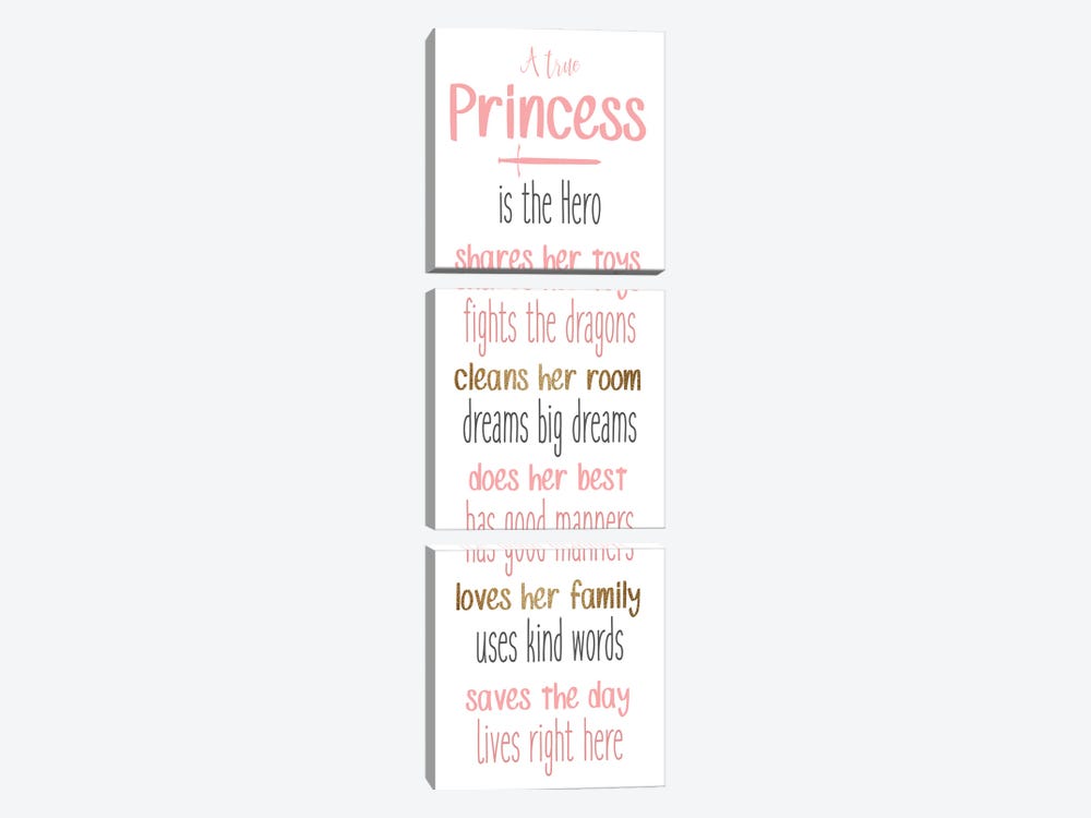 A True Princess by Kimberly Allen 3-piece Art Print