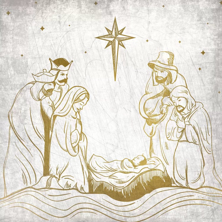 Nativity Gold by Kimberly Allen wall art