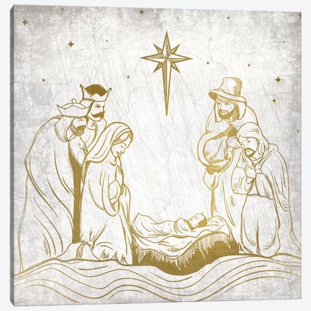 Nativity Gold Canvas Print #KAL137} by Kimberly Allen Canvas Print