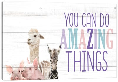 Amazing Things Animals Canvas Art Print - Llama & Alpaca Art