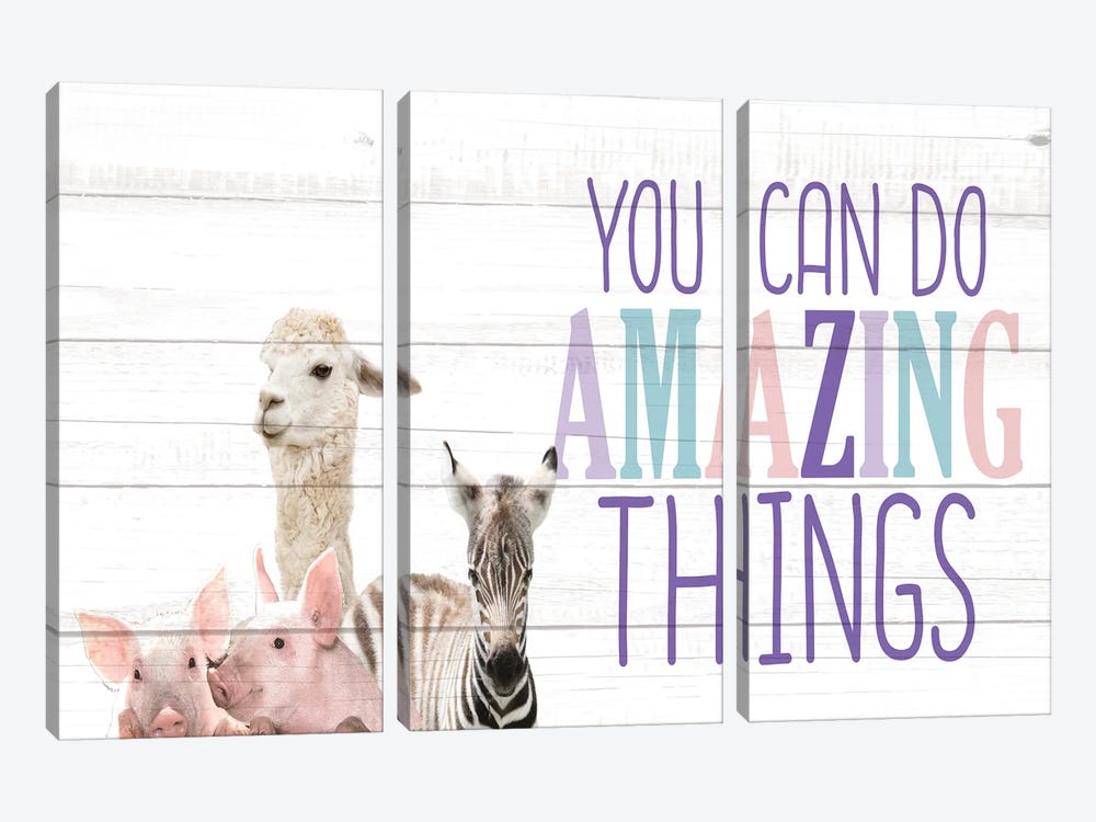 Amazing Things Animals by Kimberly Allen 3-piece Canvas Art