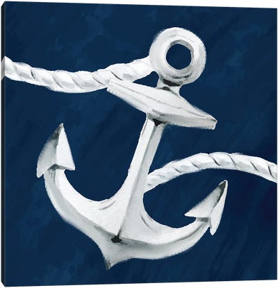 Anchored I Canvas Art Print - Kids Nautical Art