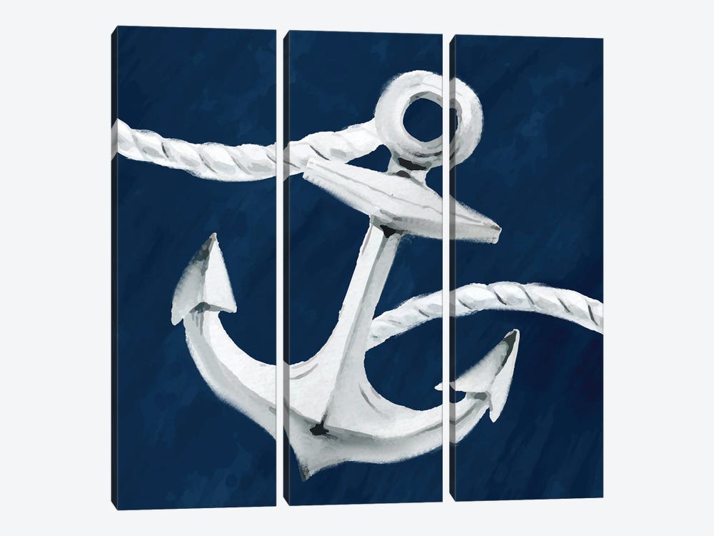 Anchored I by Kimberly Allen 3-piece Canvas Art Print