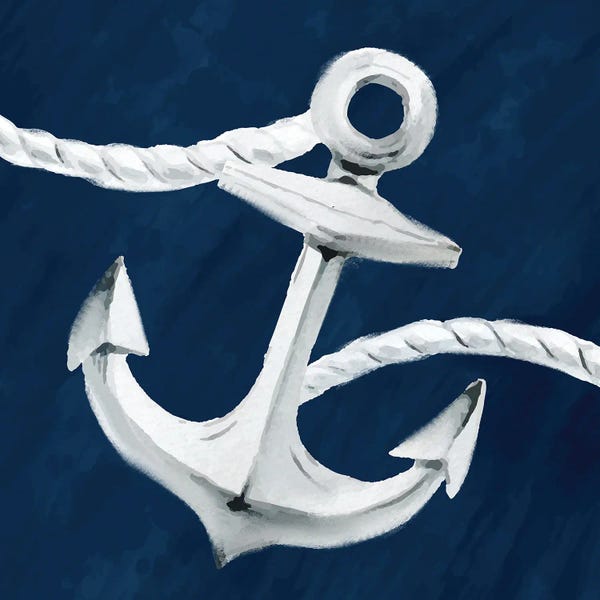 Kids Nautical Art: Anchored I by Kimberly Allen