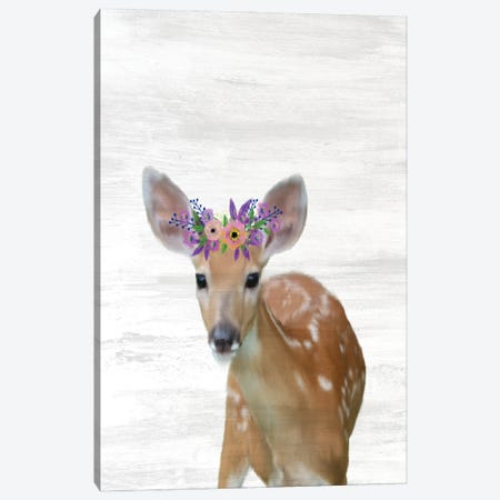 Baby Deer Canvas Print #KAL1389} by Kimberly Allen Art Print